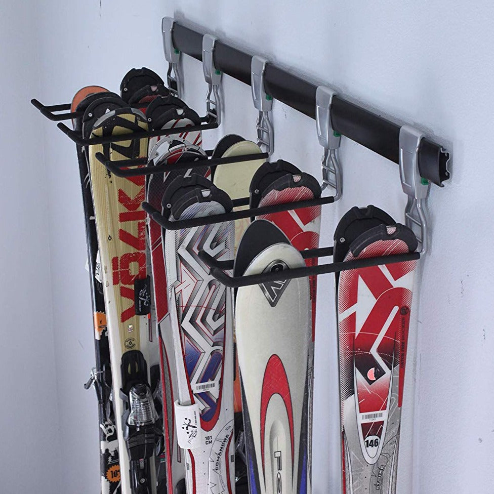 wall rail storage with skis