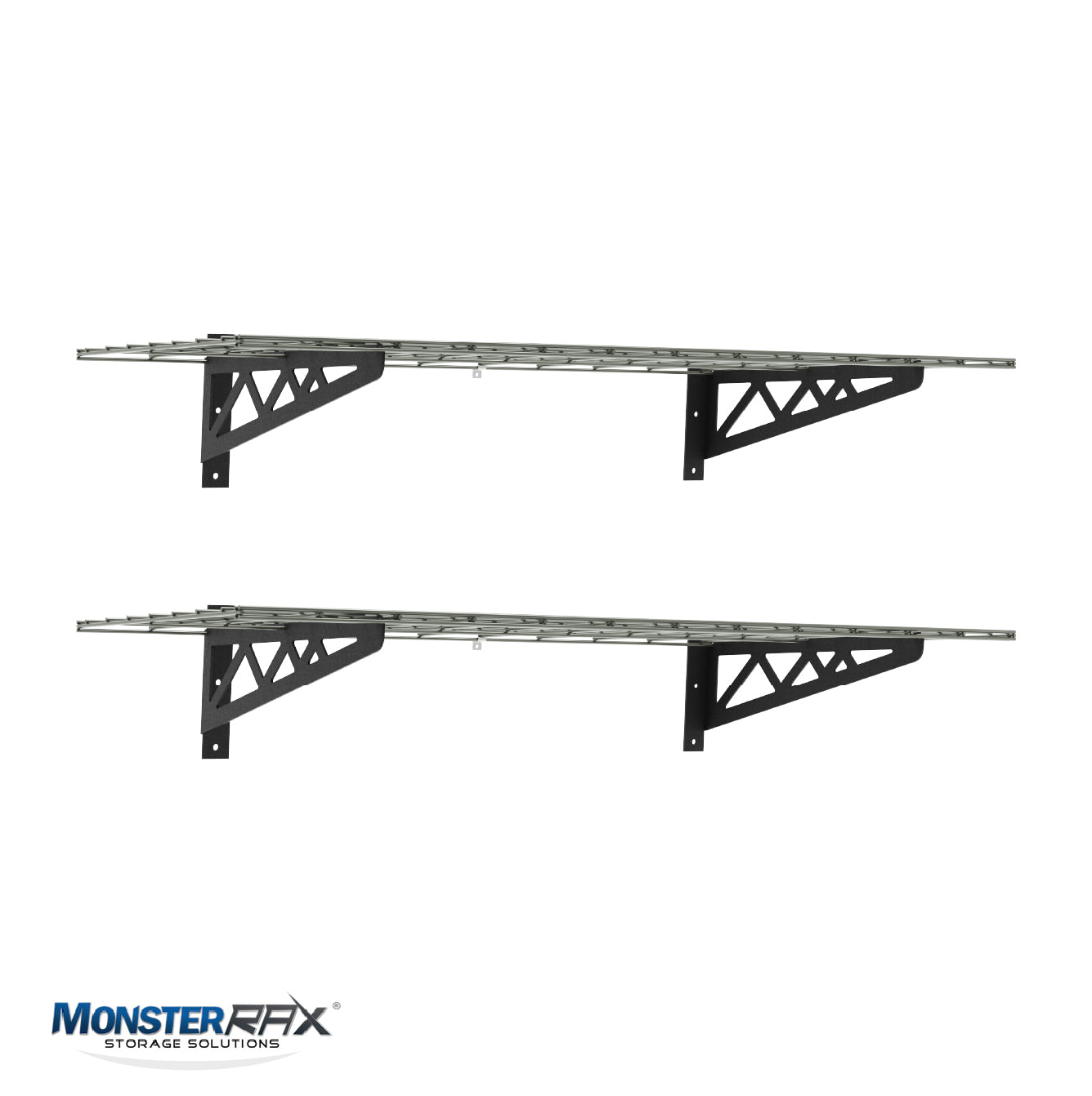 MonsterRax 18 x 48 Wall Shelves (2pk) - Bonus Accessory Hooks