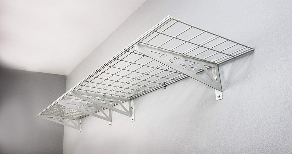 white wall shelves 