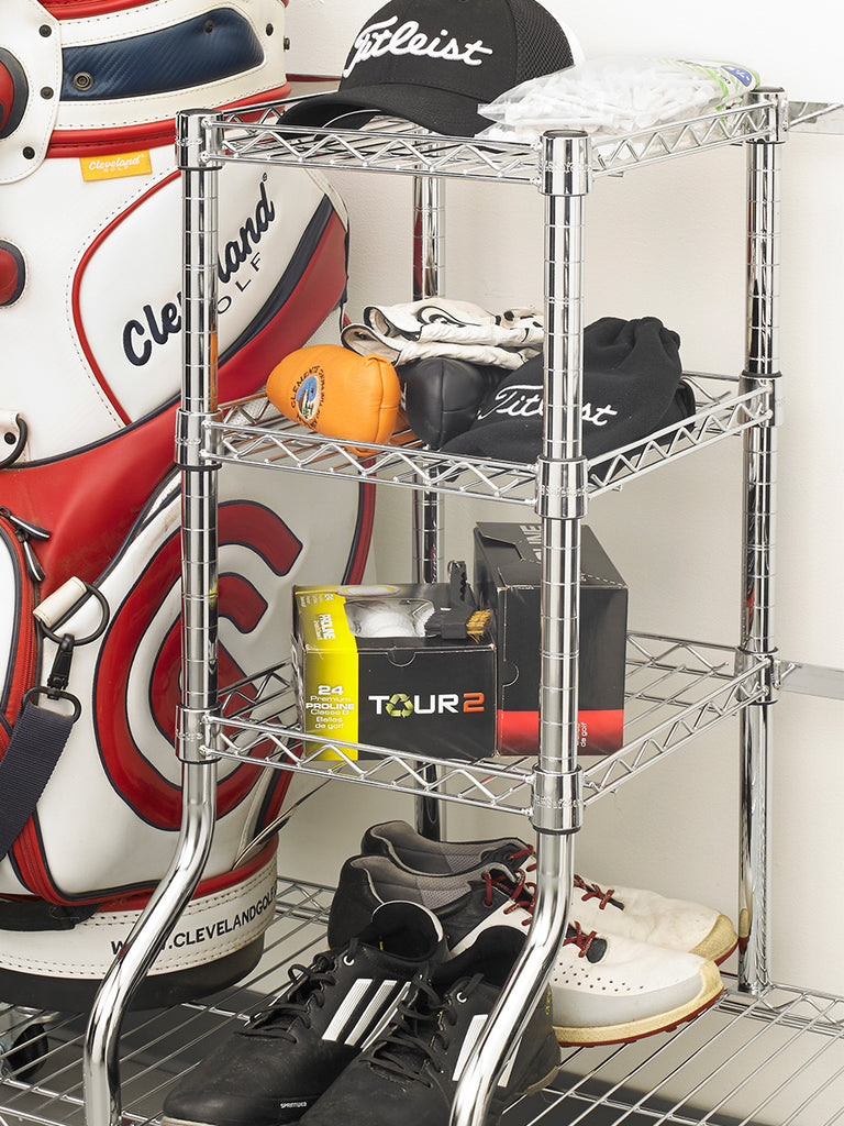 golf rack adjustable shelves