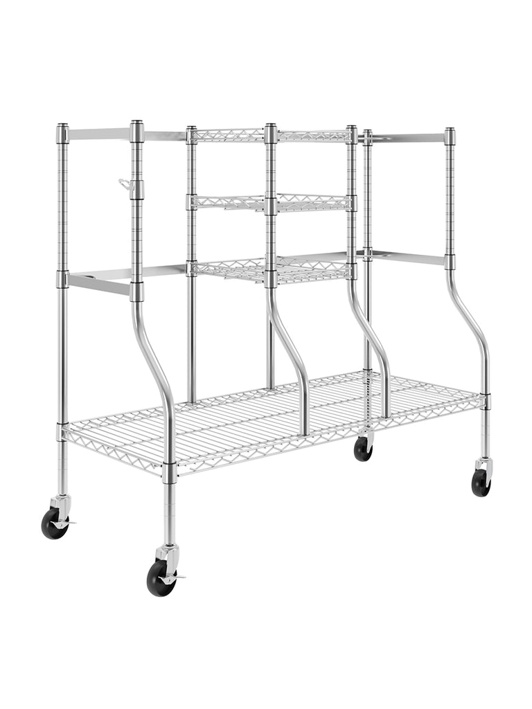 heavy duty golf rack made of steel wire with lockable wheels