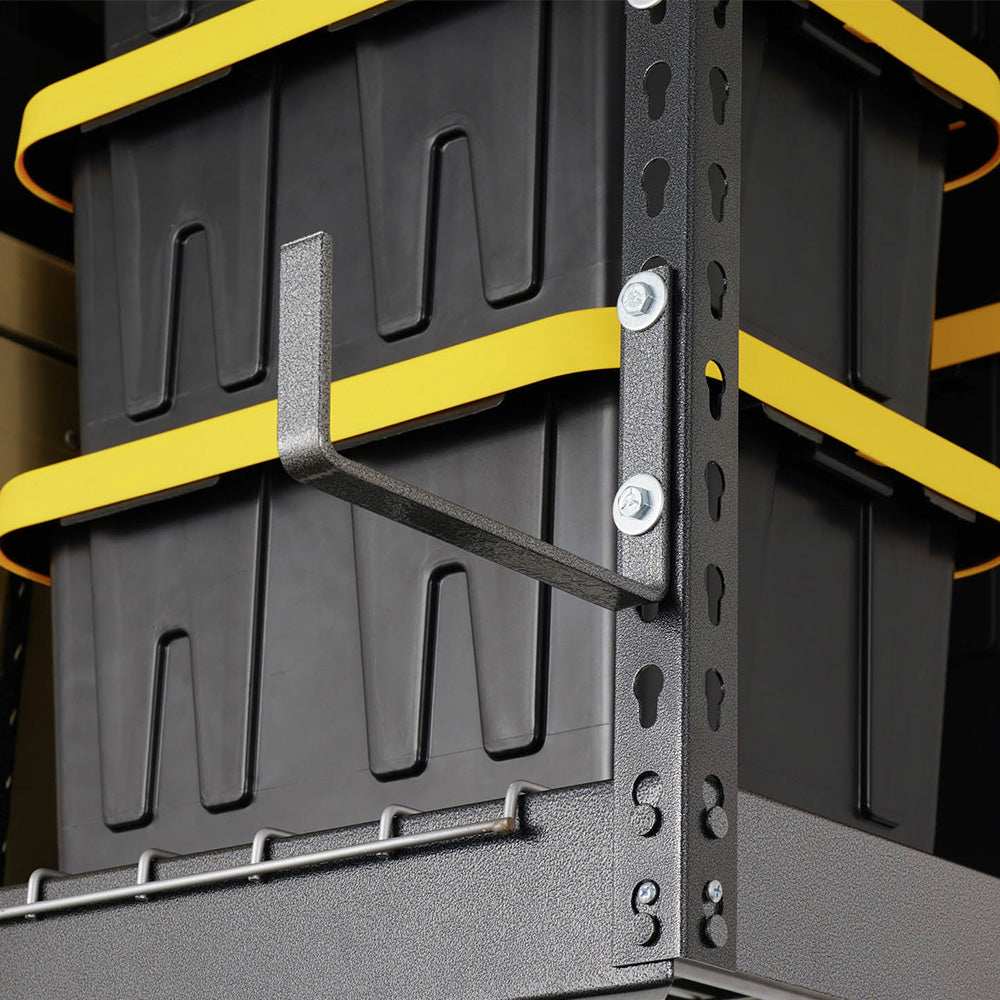 utility hook installed on overhead rack