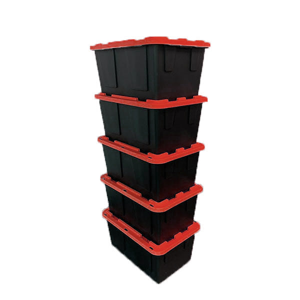 Lockable Storage Bin 27 Gallon Set of 5