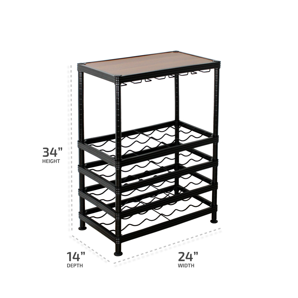 black wine rack with dimensions